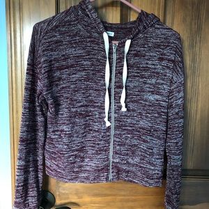 AE Burgundy/Gray Lightweight Zip-Up